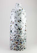 FELICITY AYLIEFF (born 1955); ‘Summer Insects’, a tall porcelain bottle form with onglaze enamel