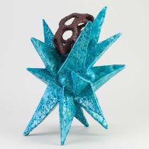 TESSA EASTMAN (born 1984); 'Starburst with Barnacle', a spiky multi glazed stoneware sculptural '