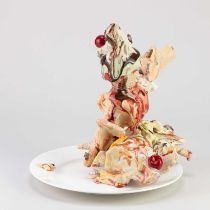 ANNA BARLOW (born 1982); 'I Want I Want... No. 6', a porcelain and earthenware sculpture of ice