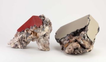REBECCA APPLEBY (born 1979); 'Stela Fragment I & II', two sculptural forms of earthenware