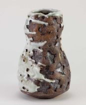 MATTHEW BLAKELY (born 1965); a wood-fired stoneware vessel with impressed crosses made from