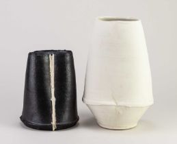 DAN KELLY (born 1953); 'Altered Vessels', an altered porcelain vessel with incised decoration and