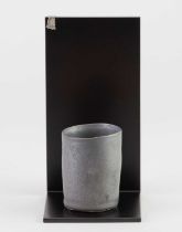 EDMUND DE WAAL (born 1964); 'Hand to Hand', a small porcelain vessel covered in metallic grey glaze,