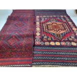 An Afghan Meshwani Runner 100% wool pile 84cm x 155cm , and a Baraja rug, 57 x 250cm.