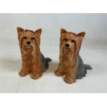 BESWICK; two large fireside models of terriers, 2377, both with impressed marks, height 27cm (2)