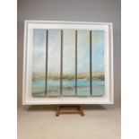 † PHILIP RASKIN; five oils on canvas mounted as one, coastal landscape, signed and dated '06, each