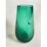 JOBLIN; a green glass ovoid vase, height 19cm.