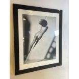 † JOHN SWANNELL; a limited edition black and white photographic print, female nude on ladder,