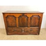 A 19th century oak blanket chest, height 91cm, width 137cm, depth 53cm.Dimensions: W 137cm x d