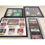 FOOTBALL INTEREST; four framed and glazed montages, including Manchester United Treble Winning