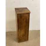 A rustic French baguette box with hinged lid, height 84cm.