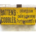 A vintage enamelled advertising sign 'Batten's Cobbles', produced by the Imperial Enamel Co.,