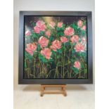 † CLARE SYKES; acrylic on canvas, 'Delicate Is My Winter Rose', signed, further signed and titled