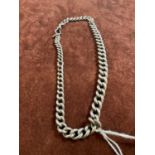 A silver graduated fob chain, length 39cm.Condition Report: There is a 7cm section been added to one