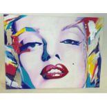 † ROZ WILSON: oil on canvas, Marilyn Monroe, signed, 76 x 101cm, unframed.