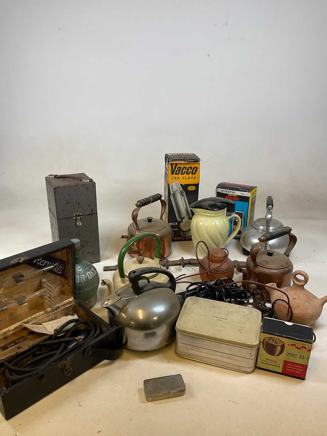 Kitchenalia and other items including kettles, Thermos flasks, cast iron hooks, a vintage Calor - Image 3 of 4