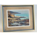 † JAMES FRY; oil on board, 'Low Tide, Winspit', signed and titled verso, 30 x 40cm, framed.
