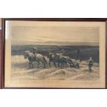 HERBERT DICKSEE; a signed etching, Ploughing the Field, published by Frost and Reed 1917, signed