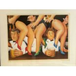 † BERYL COOK; a signed limited edition colour print, 'Dancing On The Bar', published by Alexander