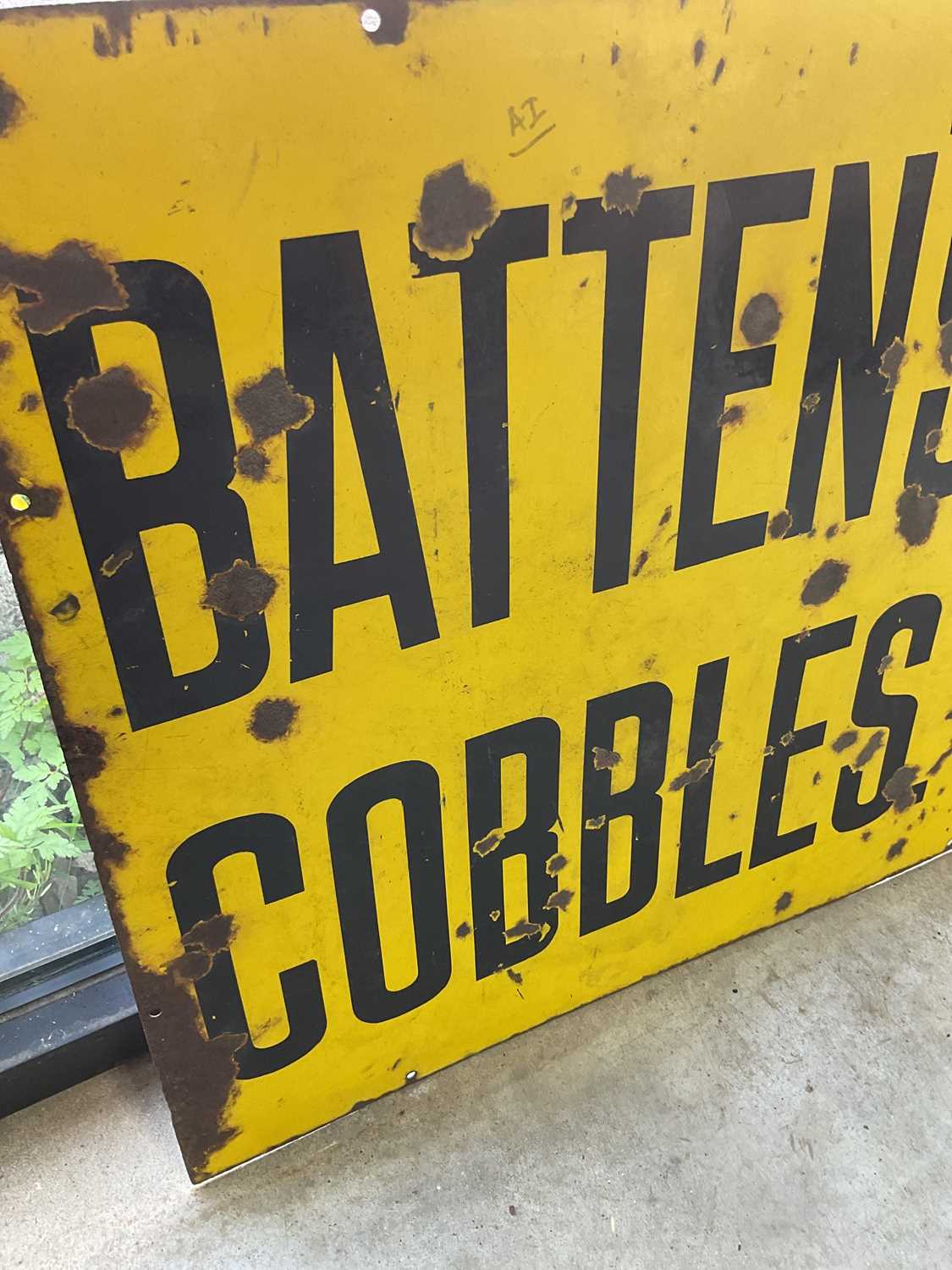 A vintage enamelled advertising sign 'Batten's Cobbles', produced by the Imperial Enamel Co., - Image 2 of 4