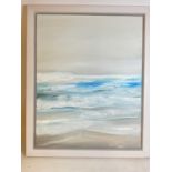 † LYNNE TIMMINGTON; large oil on canvas, seascape, signed, 100 x 80cm, framed.