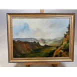 † ALEX TAYLOR; oil on board, 'Table Mountain, Macheran, India', signed, inscribed on label verso and