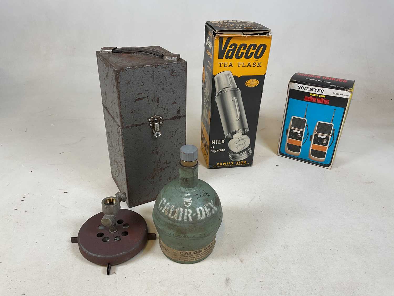 Kitchenalia and other items including kettles, Thermos flasks, cast iron hooks, a vintage Calor - Image 4 of 4