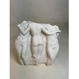 Nude plaster relief, based on Raphael's Three Graces.