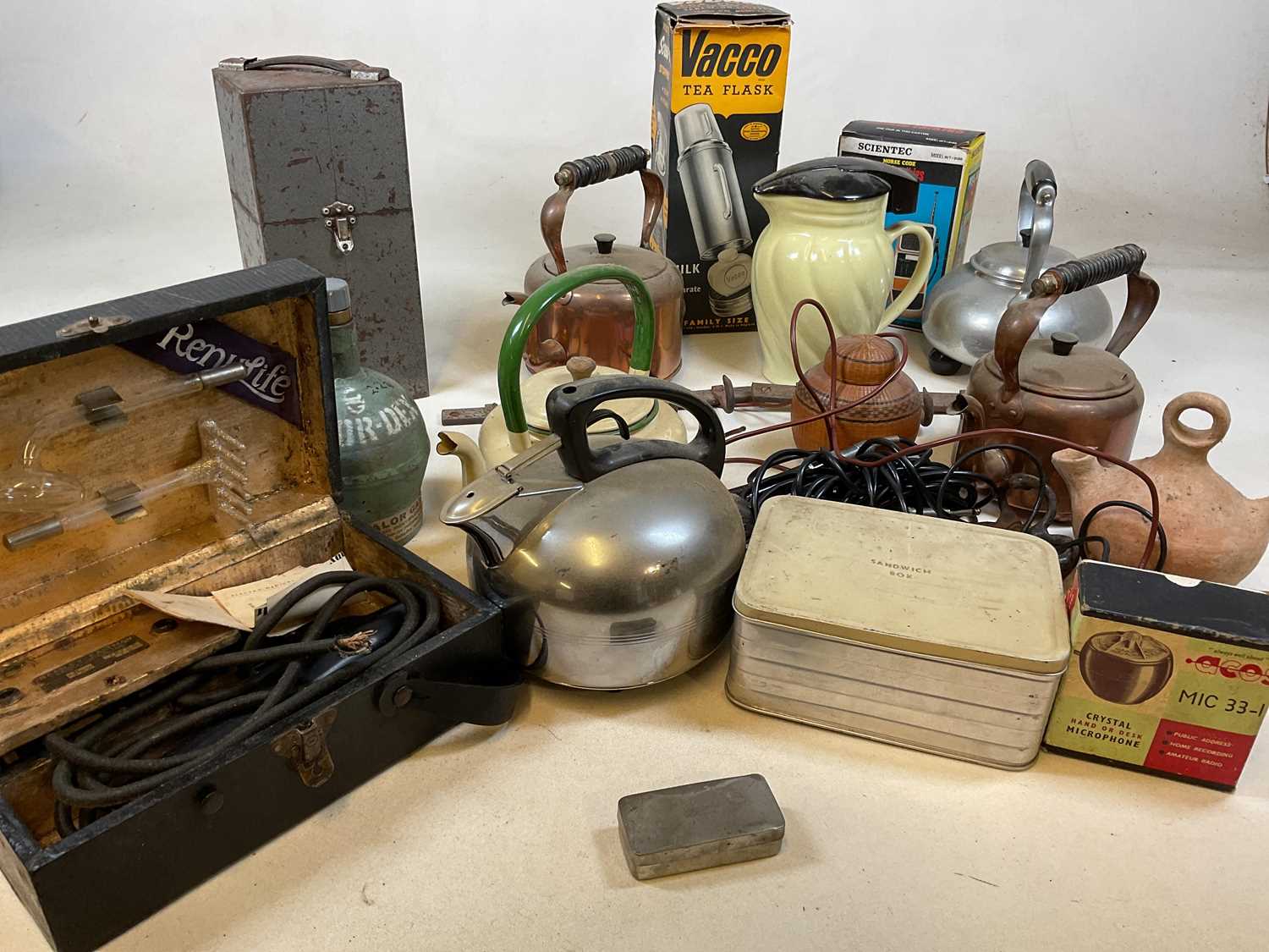 Kitchenalia and other items including kettles, Thermos flasks, cast iron hooks, a vintage Calor - Image 2 of 4