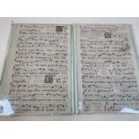 Two 16th century double sided music scores.