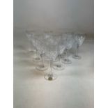 WATERFORD; a set of ten Marquis crystal glasses, one with sticker to foot ' Marquis by Waterford