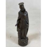 A bronze figure of St Barbara, height 22cm