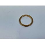 A 22ct yellow gold wedding band, size N, 4.4g