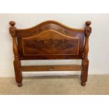 A flame mahogany bed head, no base or end, 124cm x 137cm