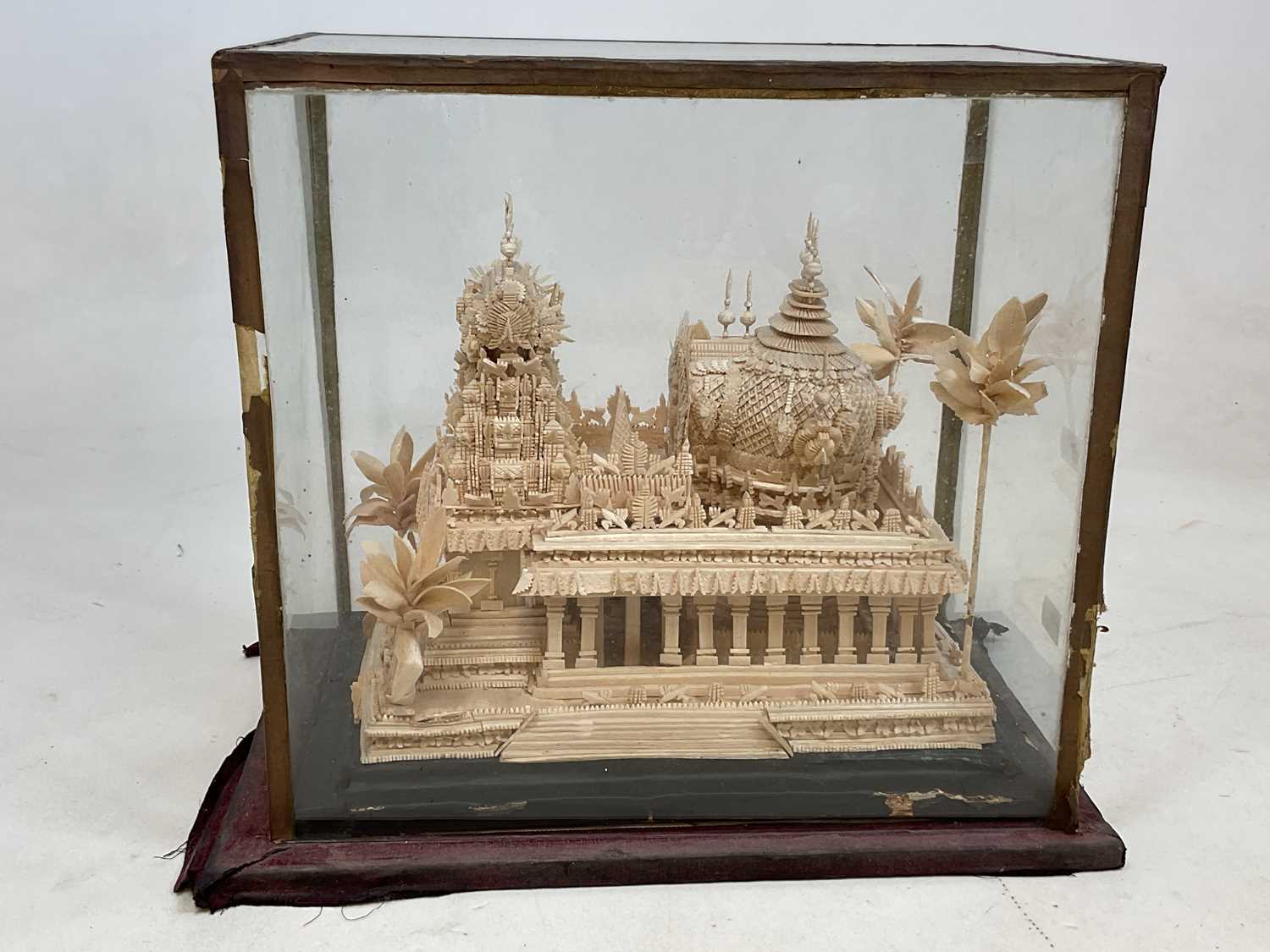 A very unusual model of an unknown palace constructed from matchsticks, believed to be a WWI