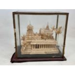 A very unusual model of an unknown palace constructed from matchsticks, believed to be a WWI