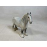 BESWICK; a grey shire horse with yellow plaited mane, model 818, height 20cm.