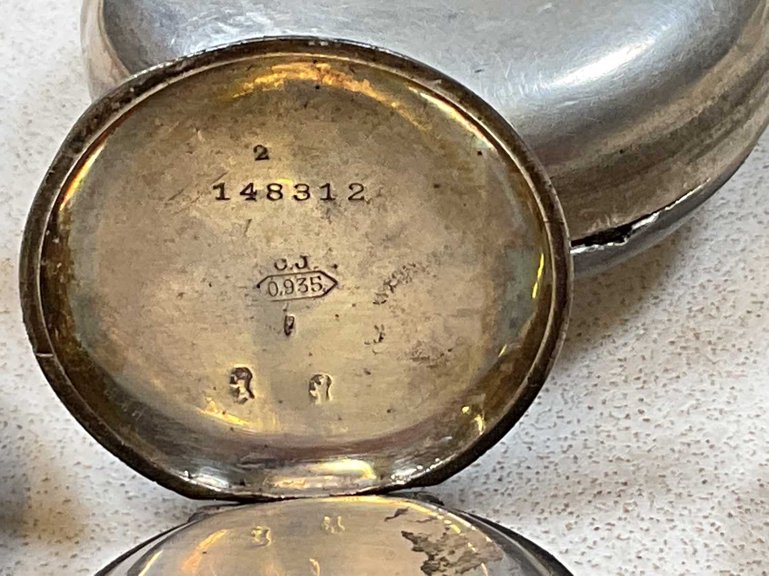 A 19th century silver pair cased key wind pocket watch with Roman numerals to the circular dial, a - Image 3 of 7