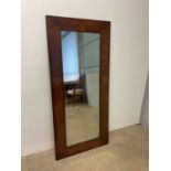 An early 19th century rectangular Biedermeier mirror with two piece plate, 159 x 74cm