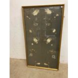 A floral embroidered Chinese silk panel, 120 x 64cm, framed and glazed.