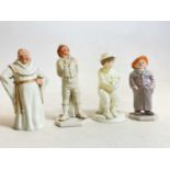 ROYAL WORCESTER; four figures, the Irishman in white and gold, a rosy faced monk and two others.