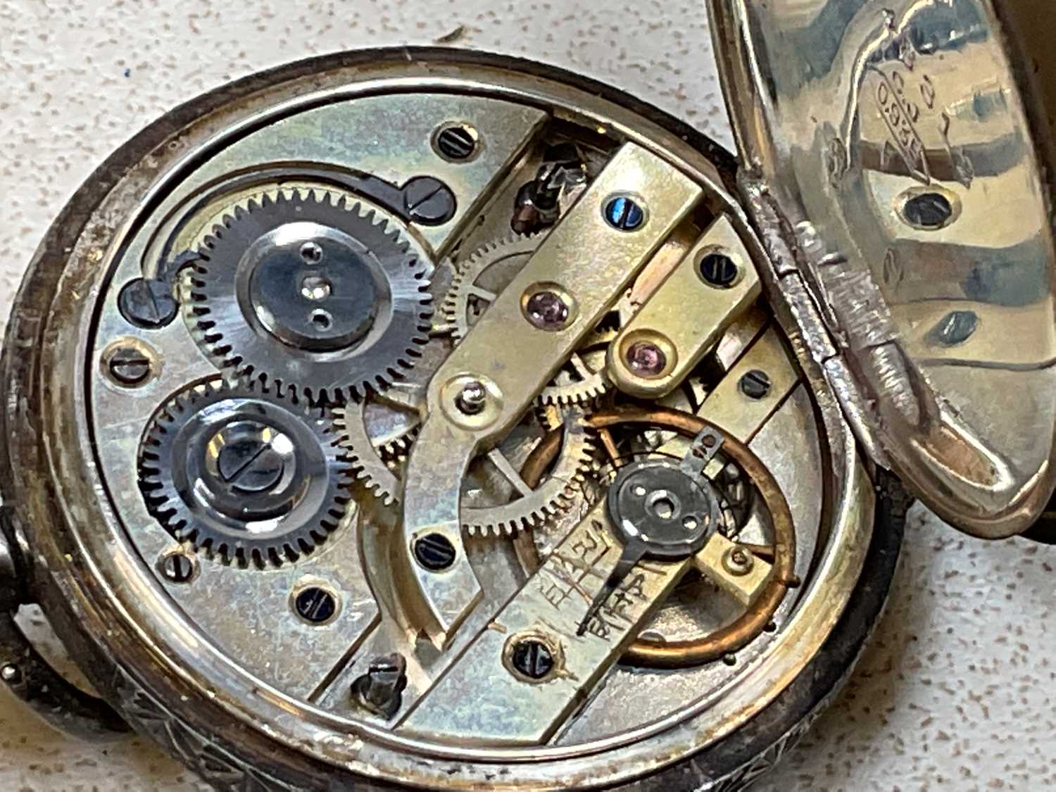 A 19th century silver pair cased key wind pocket watch with Roman numerals to the circular dial, a - Image 6 of 7