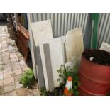 A selection of assorted marble plinths/tops, mostly rectangular.