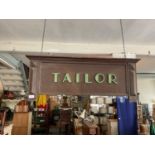 An advertising hanging Art Deco sign, 'Tailor', approx 41 x 94cm.