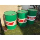 CASTROL; three advertising oil drums, height 87cm (3)