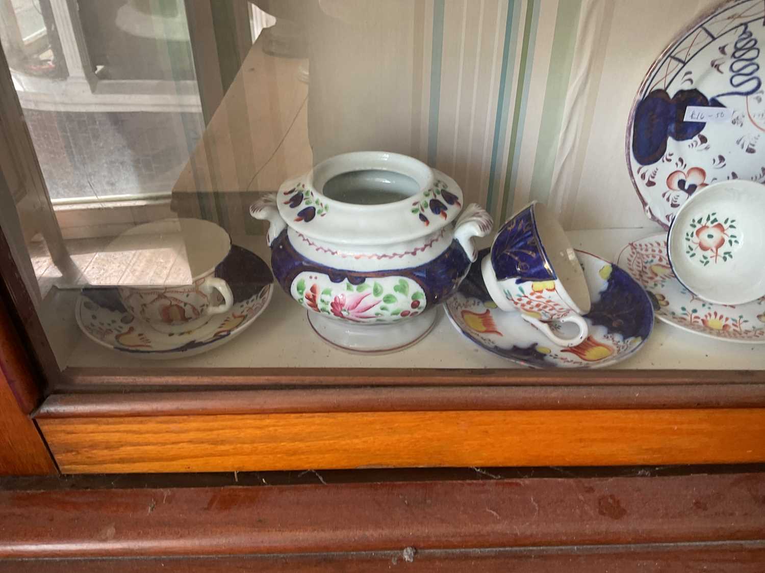 A collection of 19th century and later Gaudy Welsh style teaware, to include a teapot, various tea - Image 3 of 9