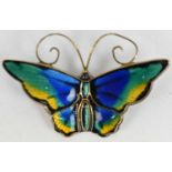 DAVID ANDERSON; a Norwegian silver enamelled brooch modelled as a butterfly, approx 7.8g.