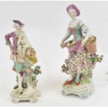 Two Continental porcelain figures, height 21.5 and 24.5cm.Condition Report: The smaller figure has