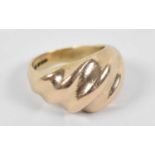 A 9ct yellow gold ring, size H, approx 7.7g.