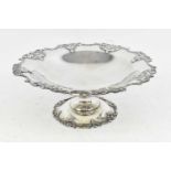 S BLANCKENSEE & SON LTD; a George V Chester hallmarked silver comport, diameter 21.5cm, 12.94ozt/